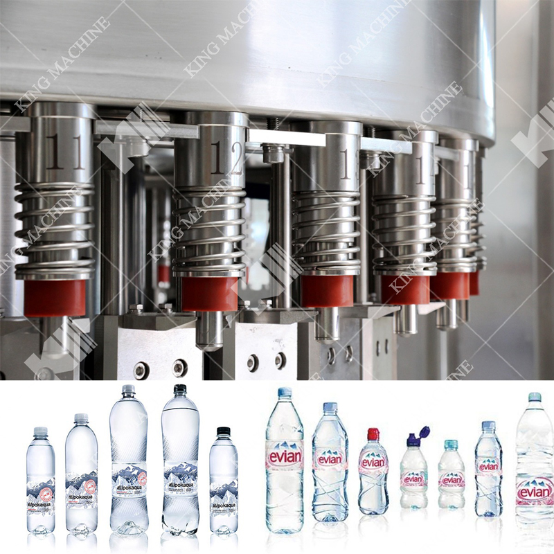 礦泉水沖洗灌裝封口系列三合一機(jī)組
